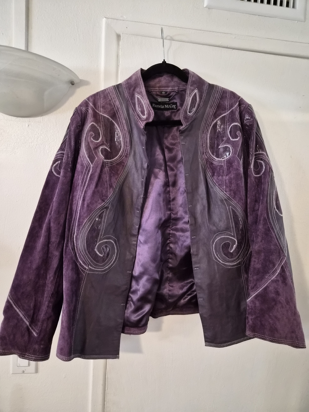 Pamela McCoy Purple Suede & Leather Jacket